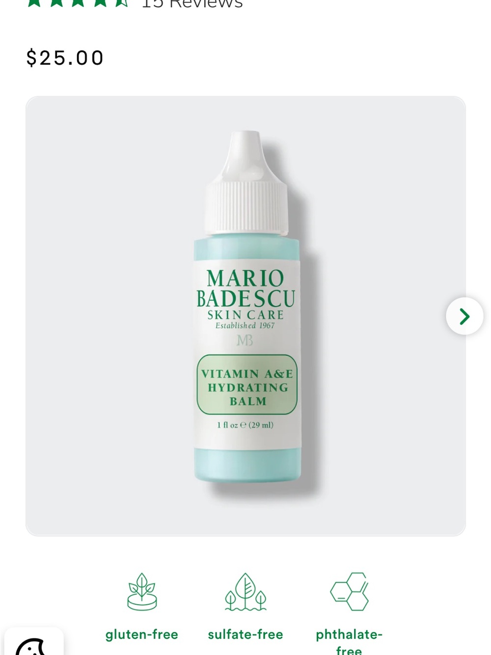 Mario Badescu Hydrating Balm skin care.